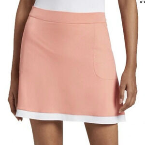 Peter Millar Womens XL Sally 16″ Skort With Trim- Saffron/White